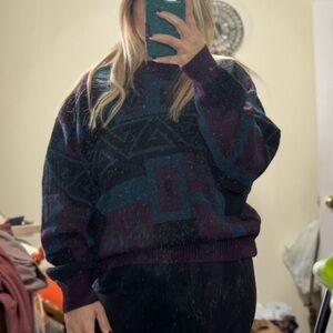 vintage Men's Multicolor Patterned Sweater by Robert Bruce